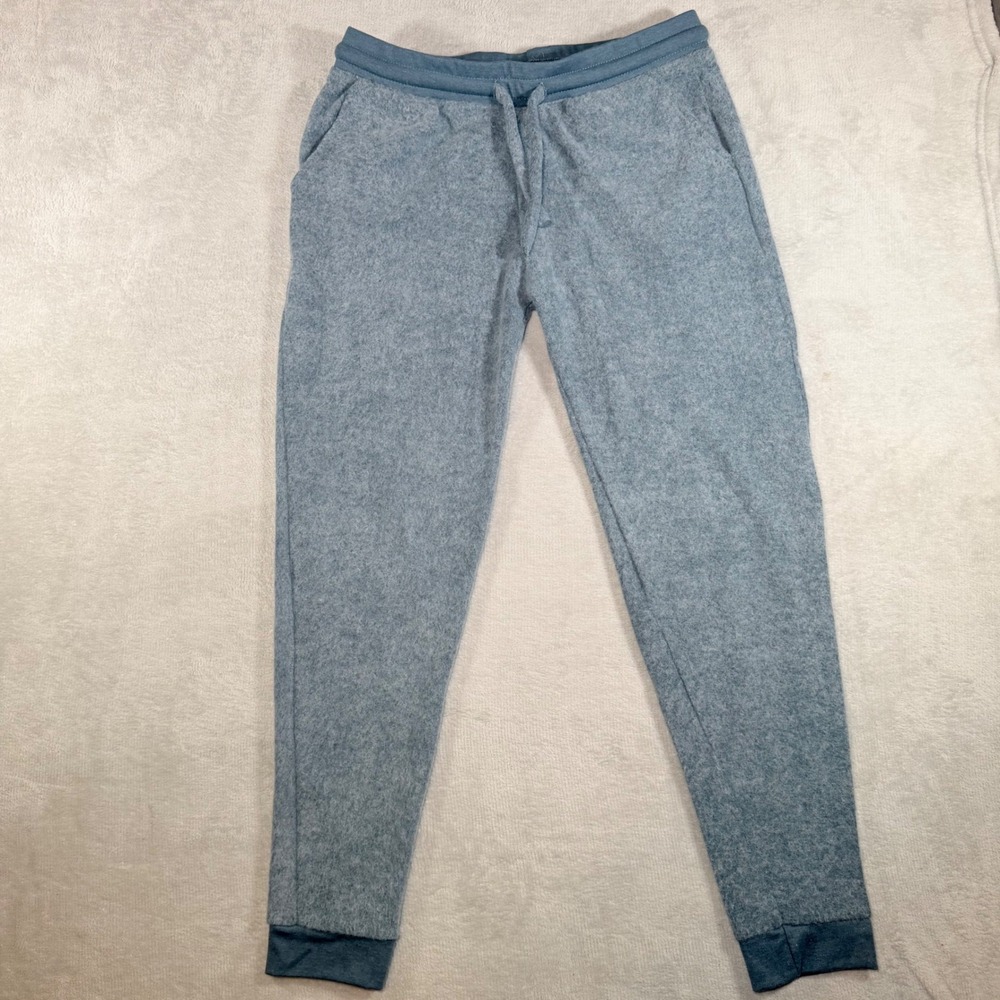 Soft Serve Cloud Cotton Joggers Blue Heather Lounge Pants Large Made in‎ USA